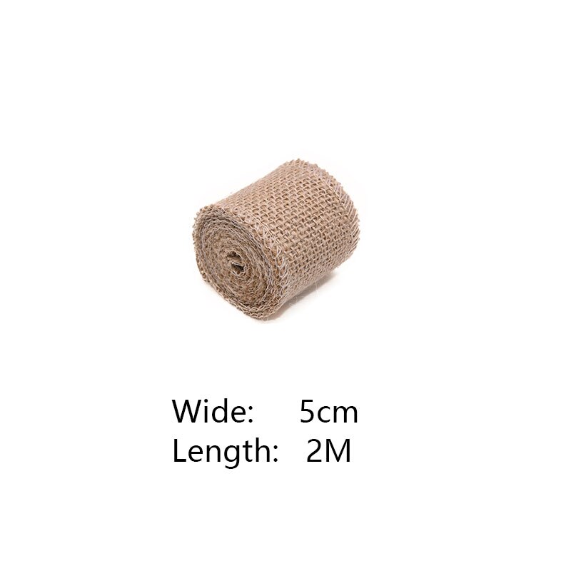 Säckväv band jute band 30cm naturligt vintage jute rep för att slå in rustikt dekorativt julband gör-det-själv heminredning: 5cm
