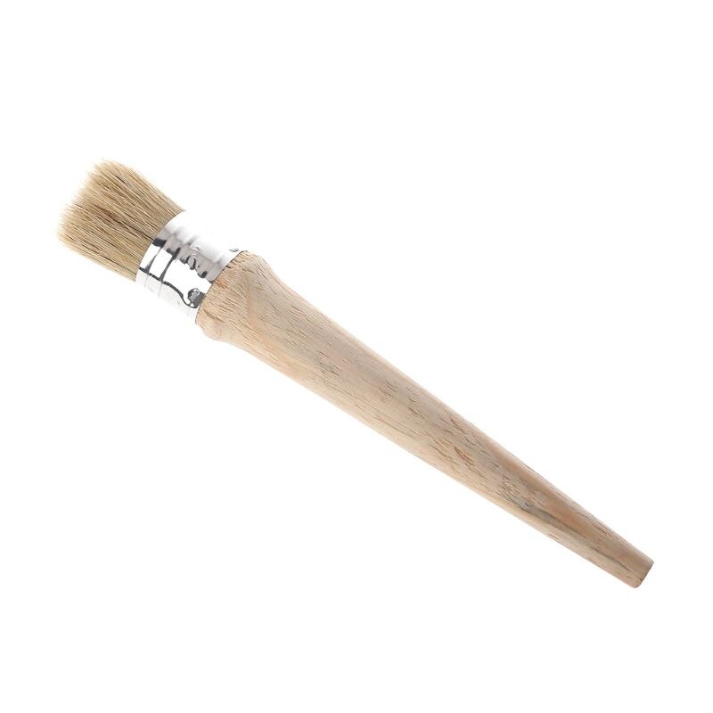 Tiza redondo largo de 20/25/30mm, pincel de cera para pintura de cerdas naturales, mango de madera, pintura, encerado, especialidad, brocha redonda para pintar