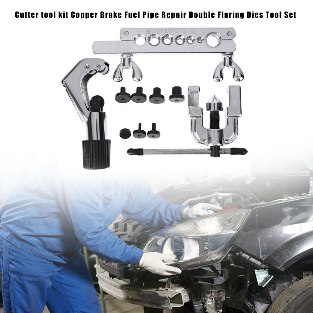 Universal Durable Metal Fuel Pipe Repair Double Flaring Die Cutter Tool Kit For Refrigeration Car Repair Combination Suit