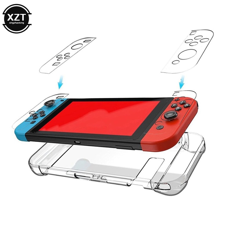 Crystal Protector Voor Nintendo Switch Controller Case Cover Gamepad Terug Tas Voor Nintendoswitch Nx Ns Transparant Hard Case