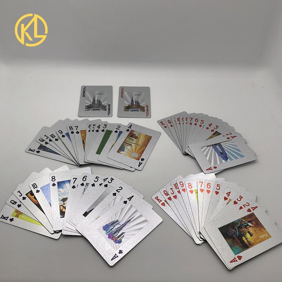 Dubai Building and scenery image silver Foil Plated Cards Waterproof Playing Card Limited Edition Collection
