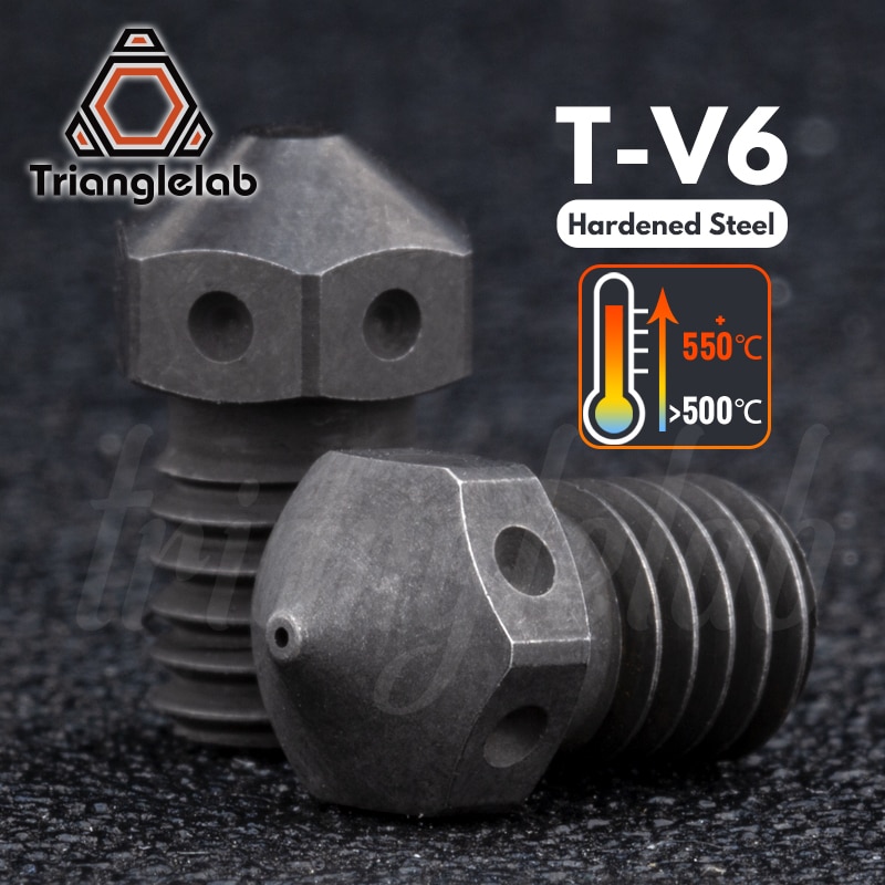 Kolmikulmainen karkaistu teräs t -v6 suutinta korkea lämpötila 3d tulostin pei peek hiilikuitufilamentti  e3d v6 hotend prusa  mk3s