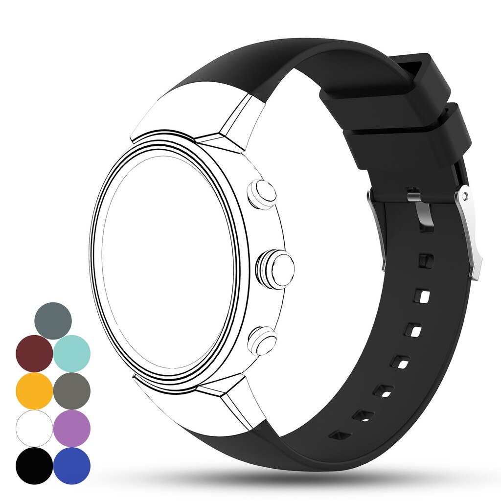 Eieuuk Accessoire Zachte Siliconen Gel Vervanging Horlogeband Band Armband Voor Asus Zenwatch 3 Smart Fitness Horloge: Black