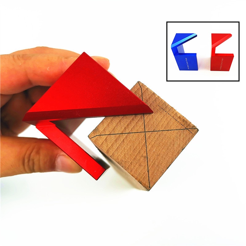 45 graden Hoek Lijn Tekening Houtbewerking Gereedschap Juiste Lijn Tekening Ronde Center Lijn Scribe Gauge voor Timmerman