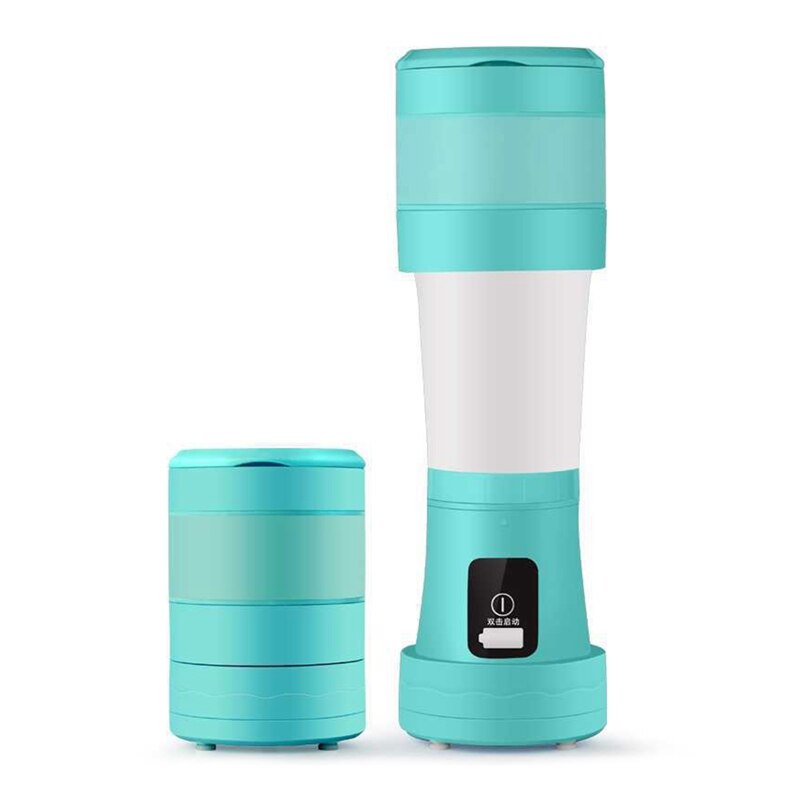 Usb Oplaadbare Draagbare Juicer Cup Mini Juicer Elektrische Opvouwbare Telescopische Juicer Cup Sap Cup Vruchtensap Mengen Cup: Blue