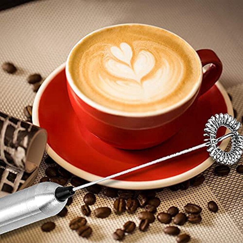 Elektrische Melkopschuimer Staaf Rvs Handheld Melkopschuimer Frother Batterij