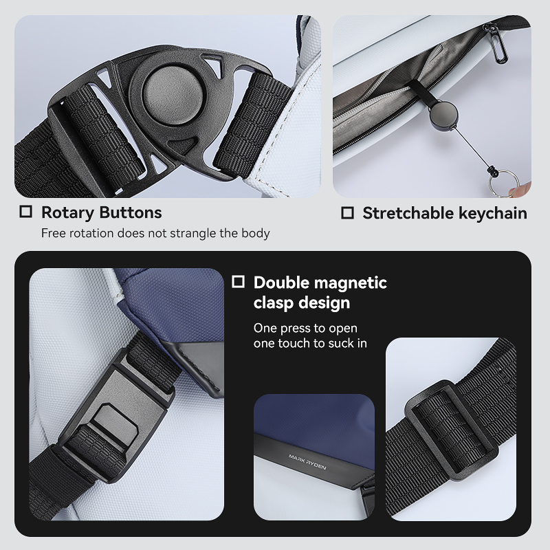 MARK RYDEN Sling Bag Men Messenger Bag Fits 11 inch ipad Crossbody Shoulder Bag Ykk Zipper