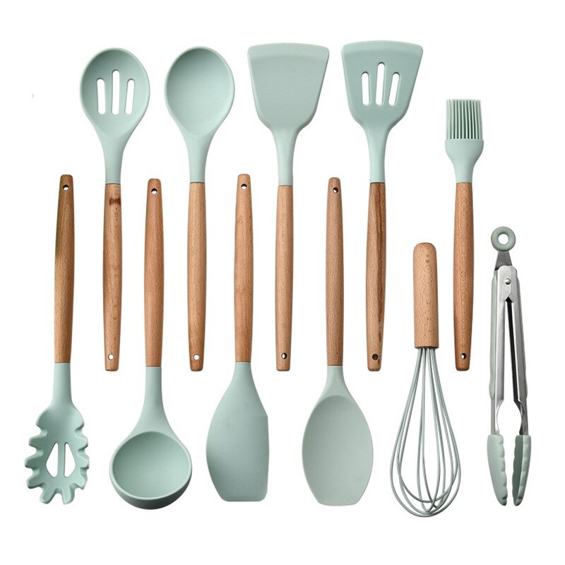 Juego de utensilios de silicona para cocina, espátula de silicona resistente al calor, utensilios de cocina, 22 Uds.: 10 pieces set