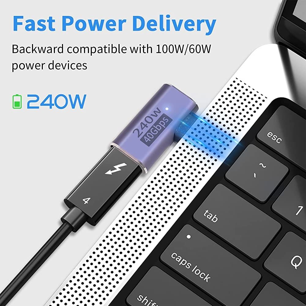 240W Fast Charging Type C Adapter 40Gbps 8K 60HZ Male to Female USB C Converter Led Indicator Data Transfer For Phone Laptop