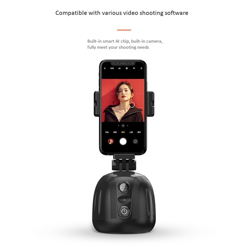 360°Rotation AI Smart Follow Gimbal Robot Cameraman Auto Face Object Tracking Holder for Smartphone Rechargeable 1500Ma