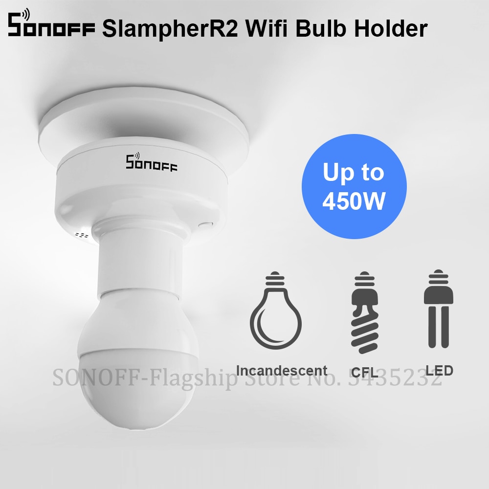 Itead Sonoff Slampher R2 Wifi Smart Led Lamp Houder E27 Draadloze Lamphouder 433 Mhz Rf/App/voice Control Voor Smart Home