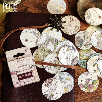 46pcs/set Vintage Newspaper Stickers Adhesive Label Stickers Diary Scrapbooking Stick Stickers: fu gu ban qiu