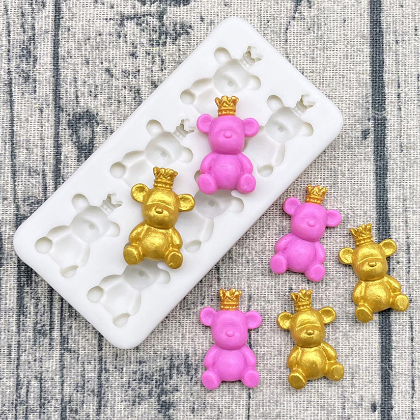 Bear Silicone Cake Baking Mold Sugarcraft Chocolate Cupcake Resin Tools Fondant Decorating Tools: Dark Khaki