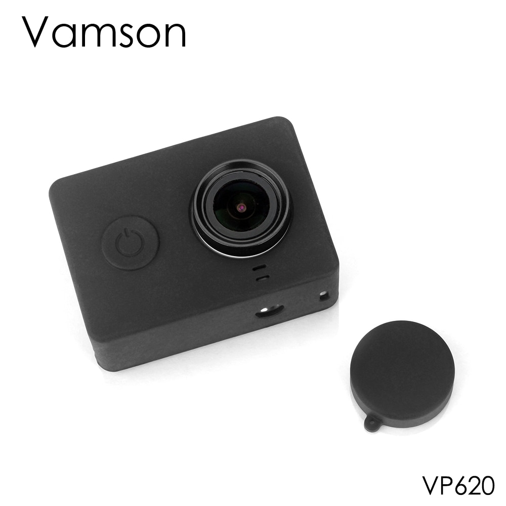Vamson Voor Xiaomi Voor Yi Accessoires Stofdicht Siliconen Beschermhoes + Lens Cap Voor Xiaomi Voor Yi Sport actie Camera VP620