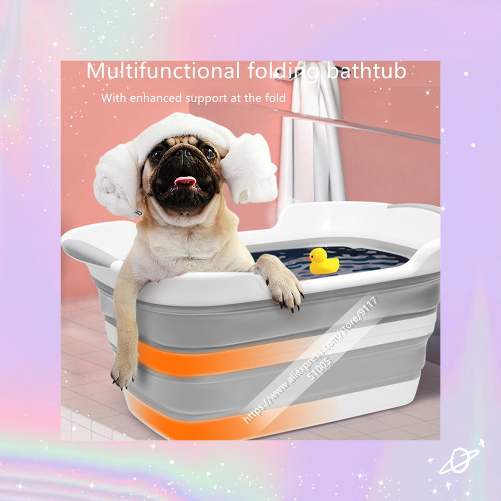 Bañera portátil para ducha de bebé, bañera plegable para ducha de bebé con drenaje, bañeras para mascotas, accesorios de baño de seguridad, cesta de almacenamiento