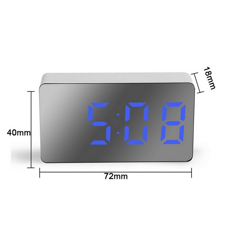 Bluetooth LED Alarm Clock With FM Radio Wireless Bluetooth Speaker Mirror Display Support Subwoofer Music Desktop Table Clock: C3