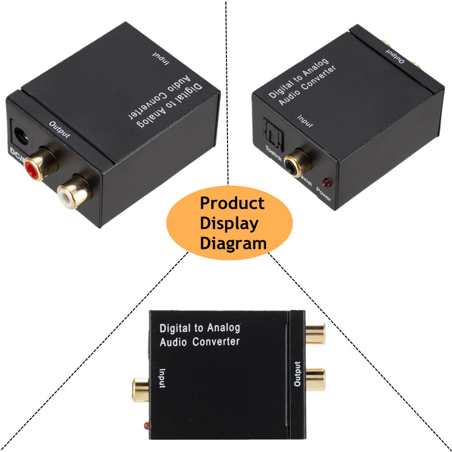 Grwibeou Digitaal Naar Analoog Audio Converter Optical Fiber Toslink Coaxiale Signaal Naar Rca R/L Audio Decoder Spdif Atv dac Converter