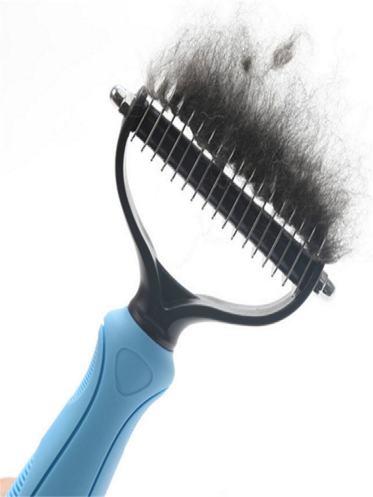 Pet Hair Removal Comb Knotter Brush Double Sided Cat and Dog Grooming Hair Removal Tool Curling Cleaner Comb Pet Grooming: 1 / large size