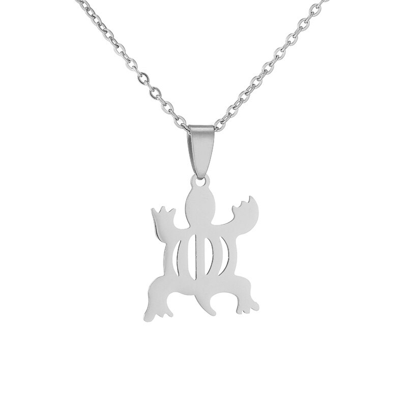 African Traditional Symbol Pendant Necklaces for Stainless Steel Gold/Steel Color Africa Adinkra Gye Nyame Ethnic Jewelry: Steel B / 60cm