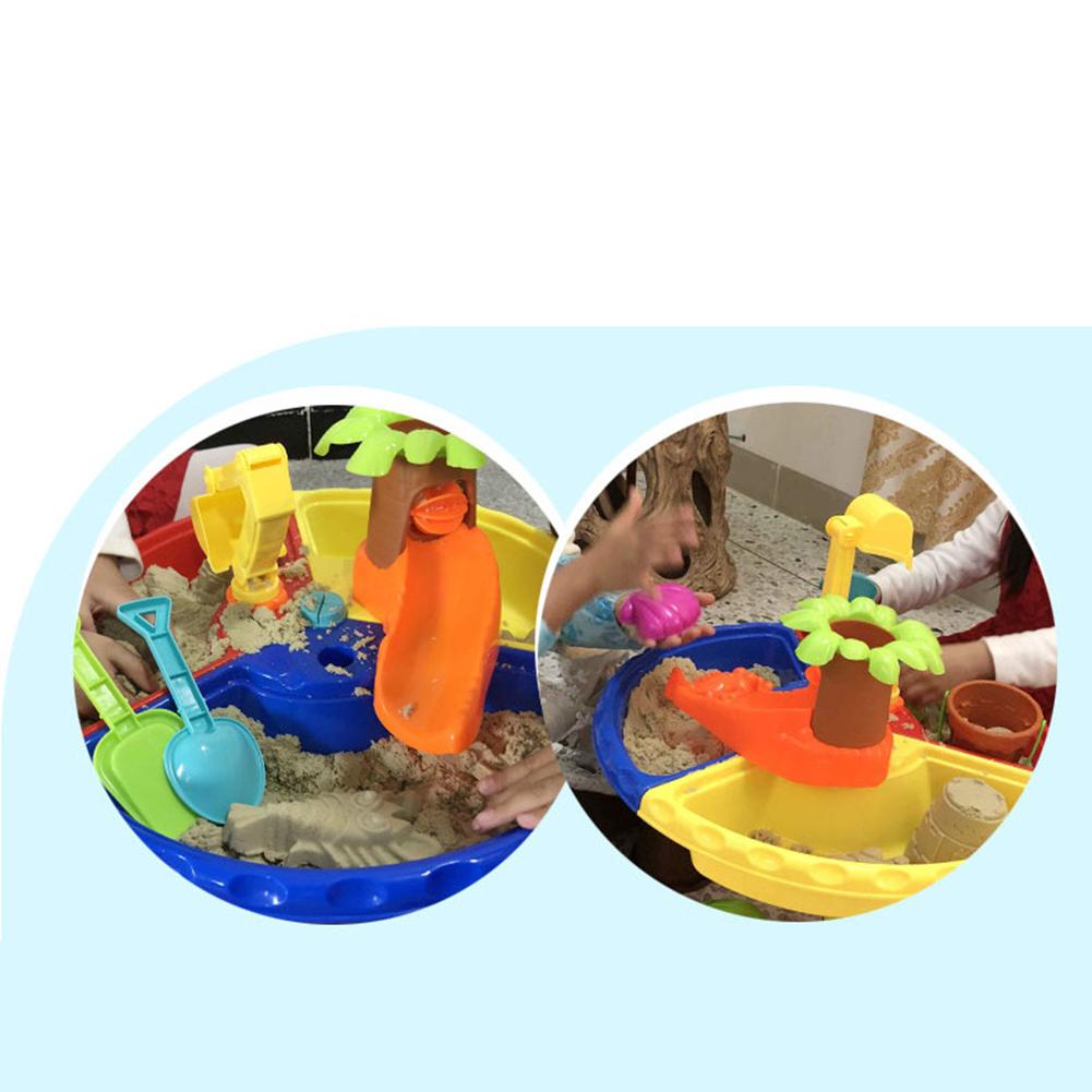 1 Set bambini tavolo da spiaggia sabbia gioco giocattoli Set Baby Water Sand strumenti di dragaggio colore casuale tavolo da spiaggia gioco Sand Pool Set