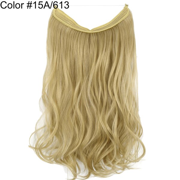Extensions de cheveux de Halo de TOPREETY ondulent les postiches cachées par fil élastique Invisible aucune Fiber synthétique résistante à la chaleur d'agrafe TPYLW90: 15A-613