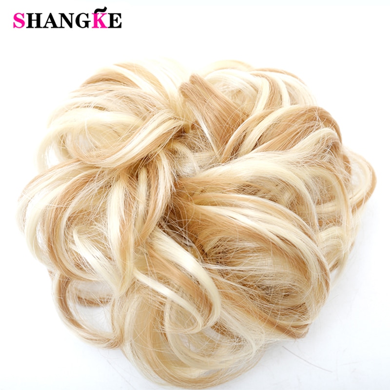 Shangke Synthetische Rommelig Chignons Messy Bun Paardenstaarten Weerstand Chouchou Wrap Haar Touw Rubber Band Hair Extensions Voor Vrouwen