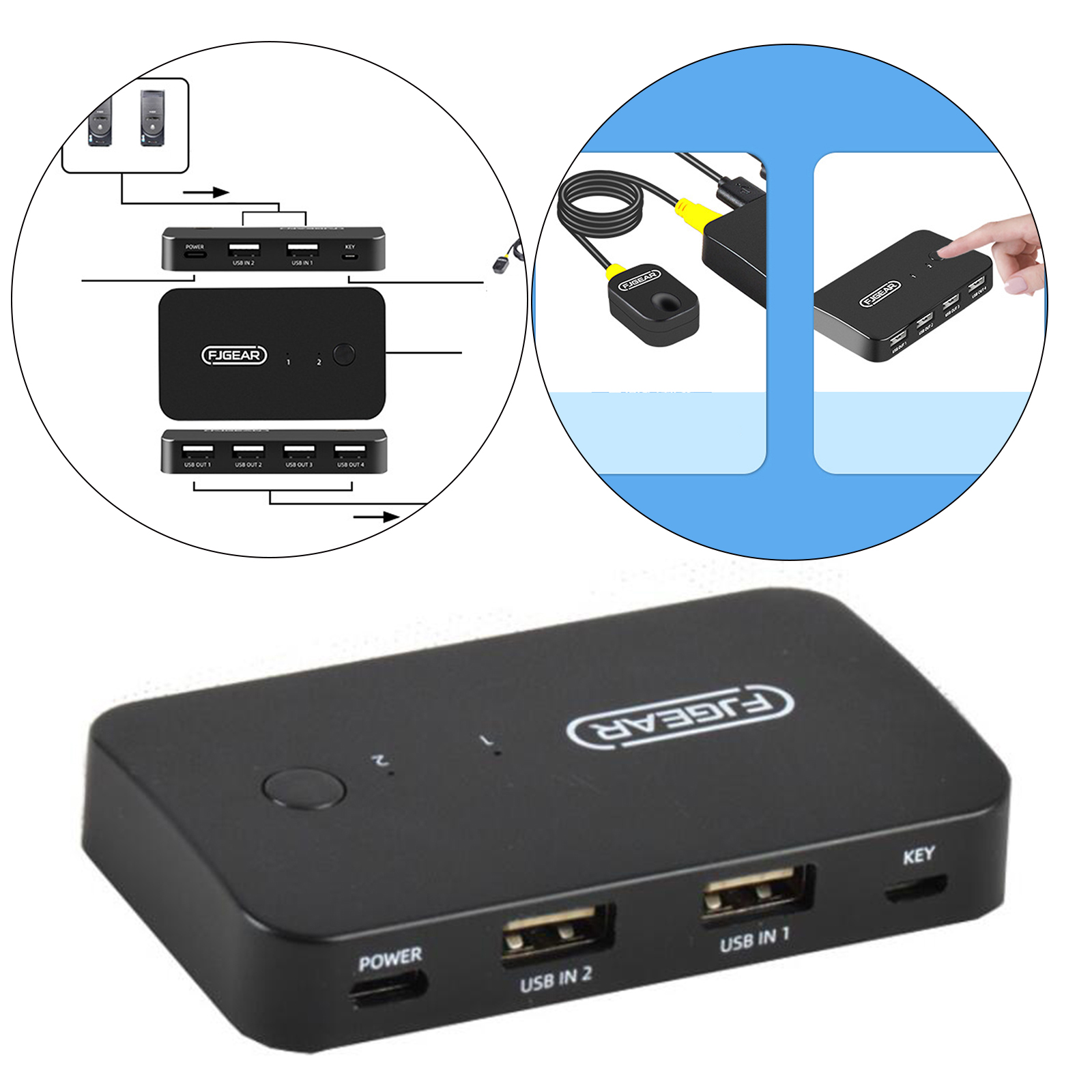 Schakelaar Selector Perifere Apparaat 2 In 4 Out P... – Vicedeal