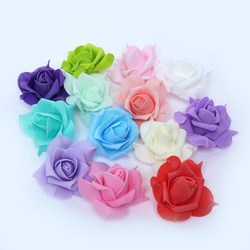 Diy bryllup rose blomst 10 stk 1pc kunstig rose blomst bryllup brudebuket pe skum diy rose blomst