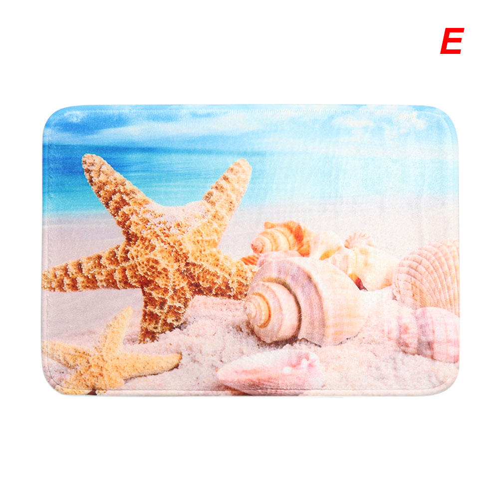Alfombra de baño de impresión de estilo marino Felpudo de playa estrella de mar estera de suelo alfombra de dormitorio antideslizante alfombra de Tatami suave decoración de casa: E