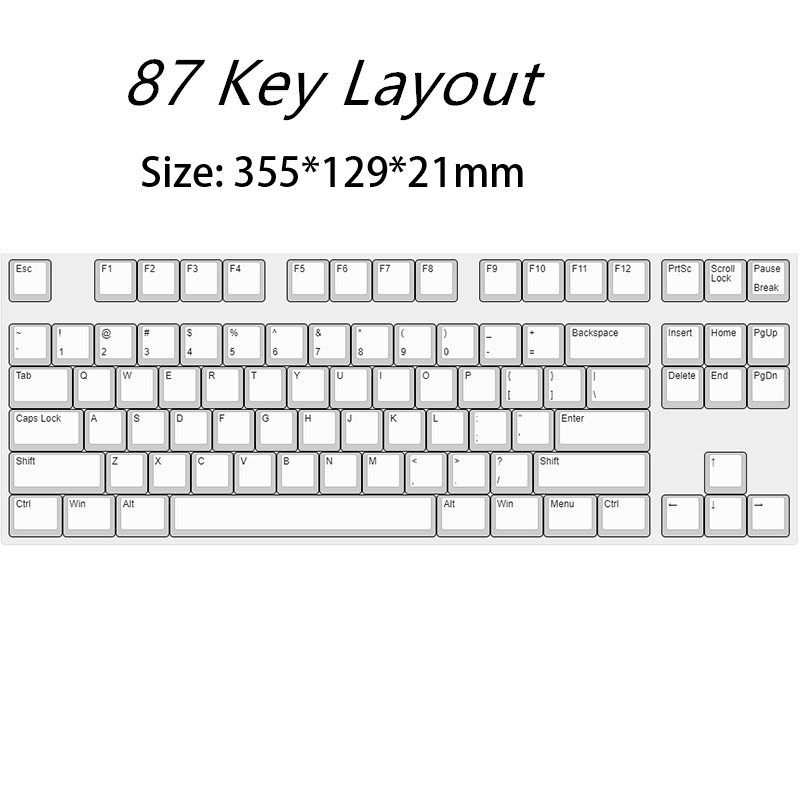Mechanische Tastatur, mattierter Staubschutz, Acryl-Luftabdeckung für 60/61/64/68/80/84/87/96/104/108 Schlüssel, Staubschutz für mechanische Tastatur: Zinn