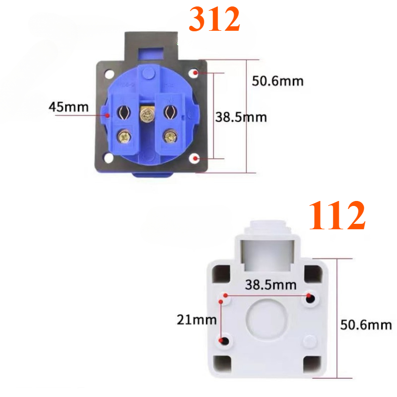 EU. Industriestecker-Fliegenbuchse SCHUKO wasserdicht 2PIN 16A IP44 IP54 verdeckte/wandige oberflächenmontierte Steckdose 200V 250V MÄNNLICH WEIBLICH