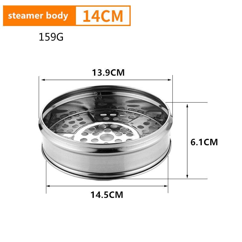 Petit cuiseur vapeur en acier inoxydable, 12-20cm, petit sac à vapeur, pour le ménage, le commerce, tiroir à vapeur pour dessert, ensemble de pâtisserie: Steamer body 14CM