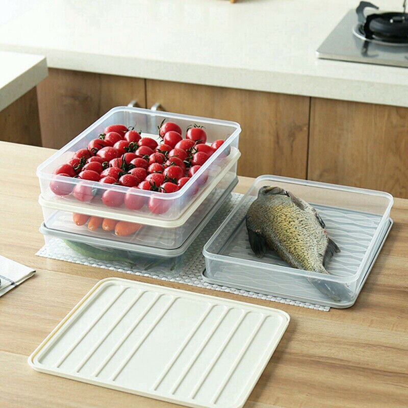 Food Grade Food Storage Boxes Refrigerator Meal Prep Containers for Dumplings Vegetables for Seafood 1pc