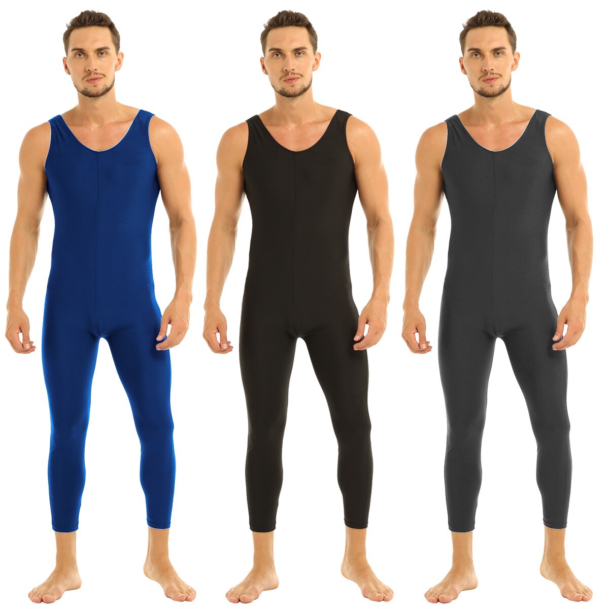 Body justaucorps en Lycra pour hommes, collants sans manches, gilet de danse, Teddy, sport, Unitard, combinaison, danse