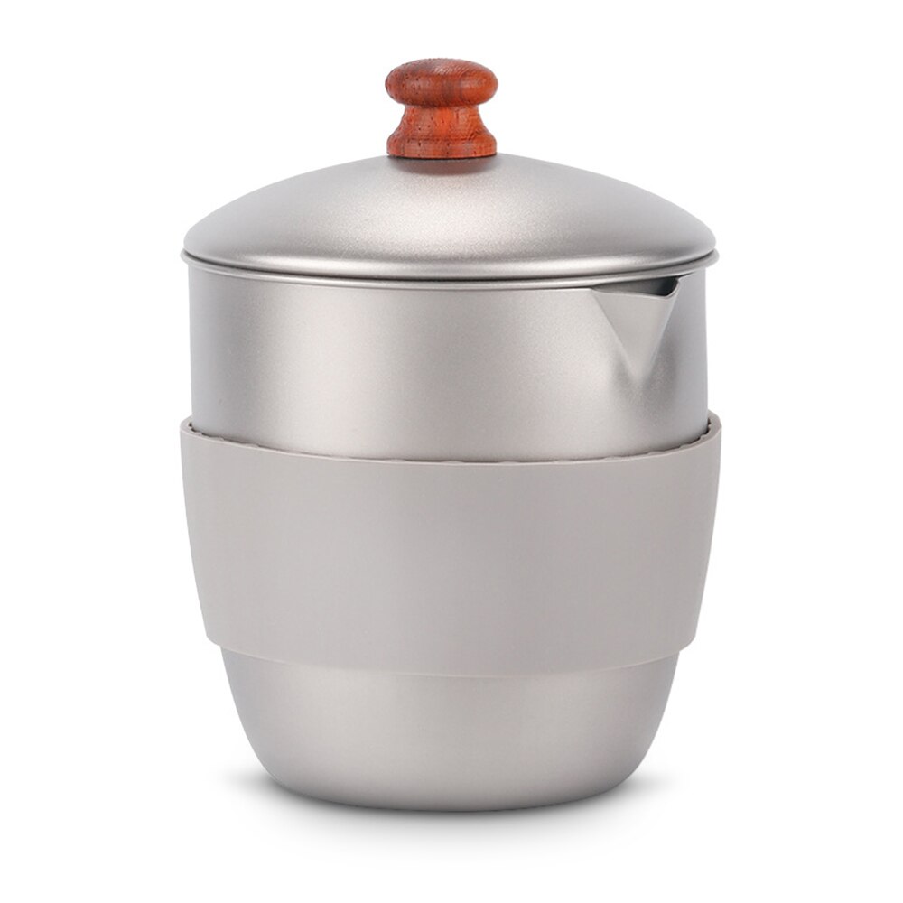 Lixada 300Ml Outdoor Camping Kettle Coffee Kettle Camping Tableware Travel Titanium Teapot Kettle Tea Maker With Infuser