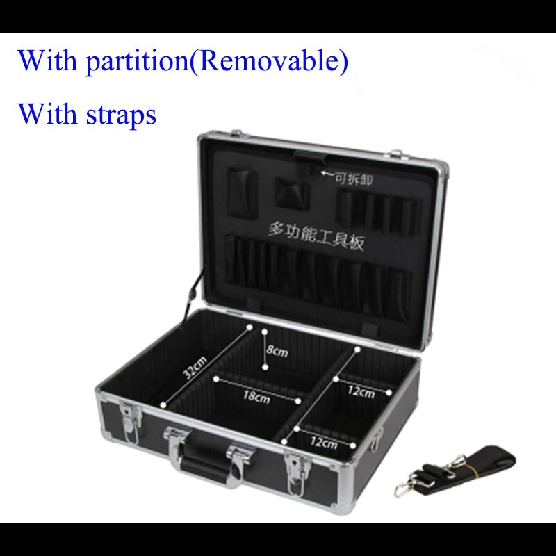 Aluminum Tool case suitcase toolbox password box File box Impact resistant safety case equipment camera case with pre-cut foam
