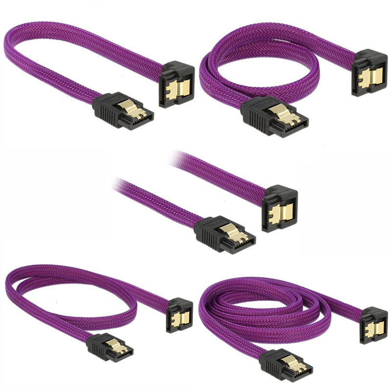 SATA 3.0 7 danych 6 Gb/s kabel, strąk kątem pionowo w dół SSD kabel dysku twardego HDD kabel robić transmisji danych z kolorowe nylonowy rękaw kabel