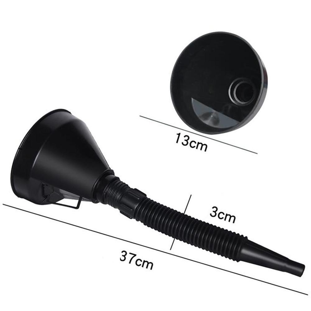Plastic Funnel Oil Funnel Spout Car Motorcycle Oil Water Fuel Gasoline Filling Funnel With Soft Pipe For Truck Vehicle: Default Title