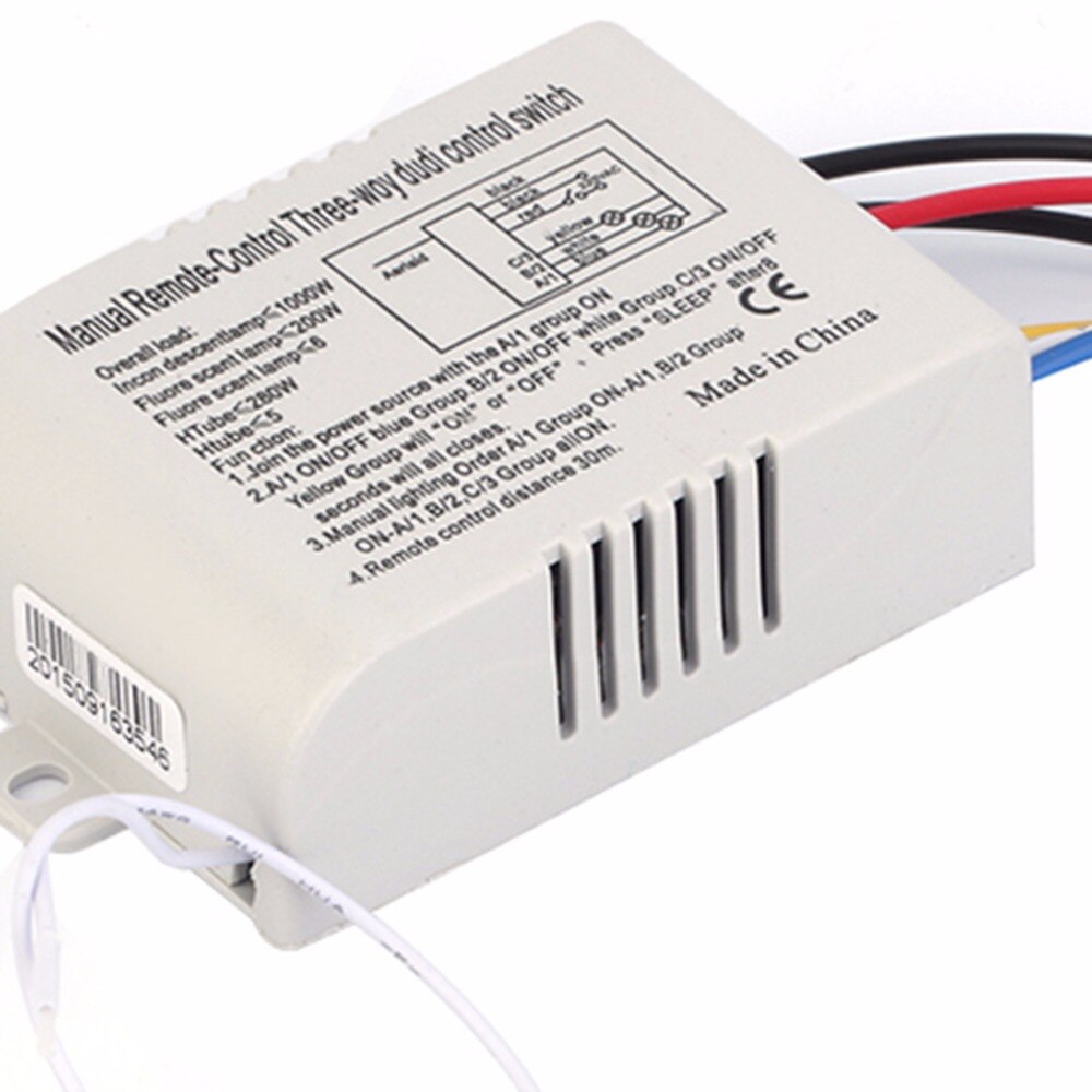 3 Manier Op/Off Switcher Splitter Digitale Rf Afstandsbediening Muur Schakelaar Draadloze 220V Voor Licht Lamp Anti-Interferentie Wit