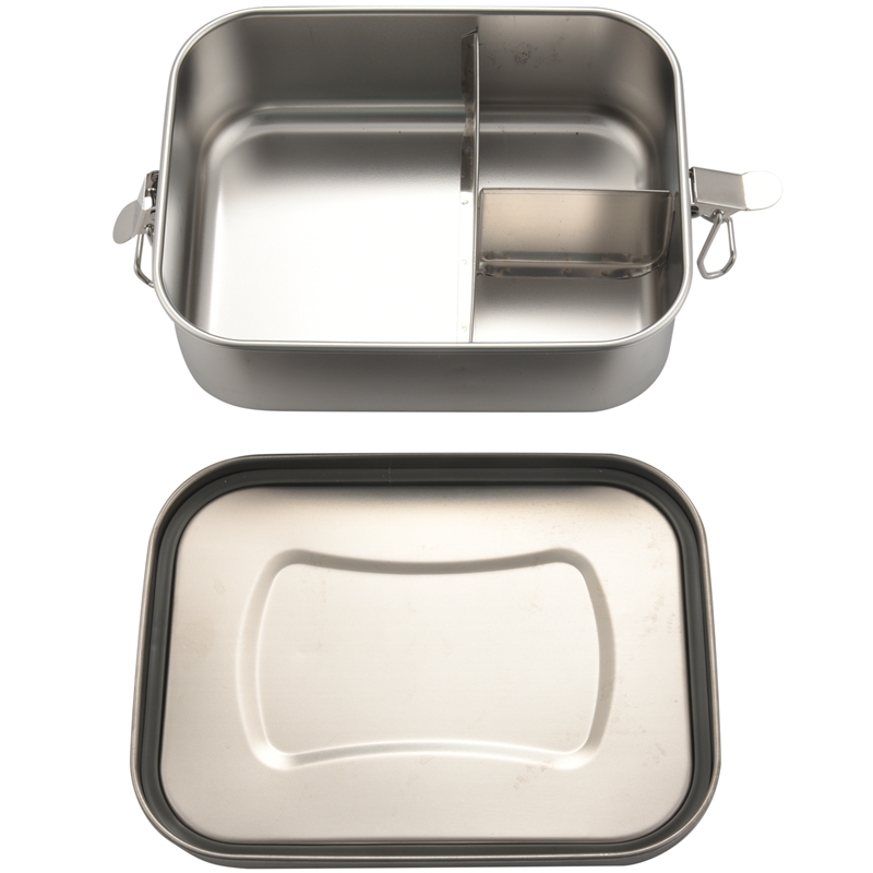 Stainless Steel Bento Box Lunch Container,3-Compartment Bento Lunch Box for Sandwich and Two Sides,1400 Ml Food Container for Ki