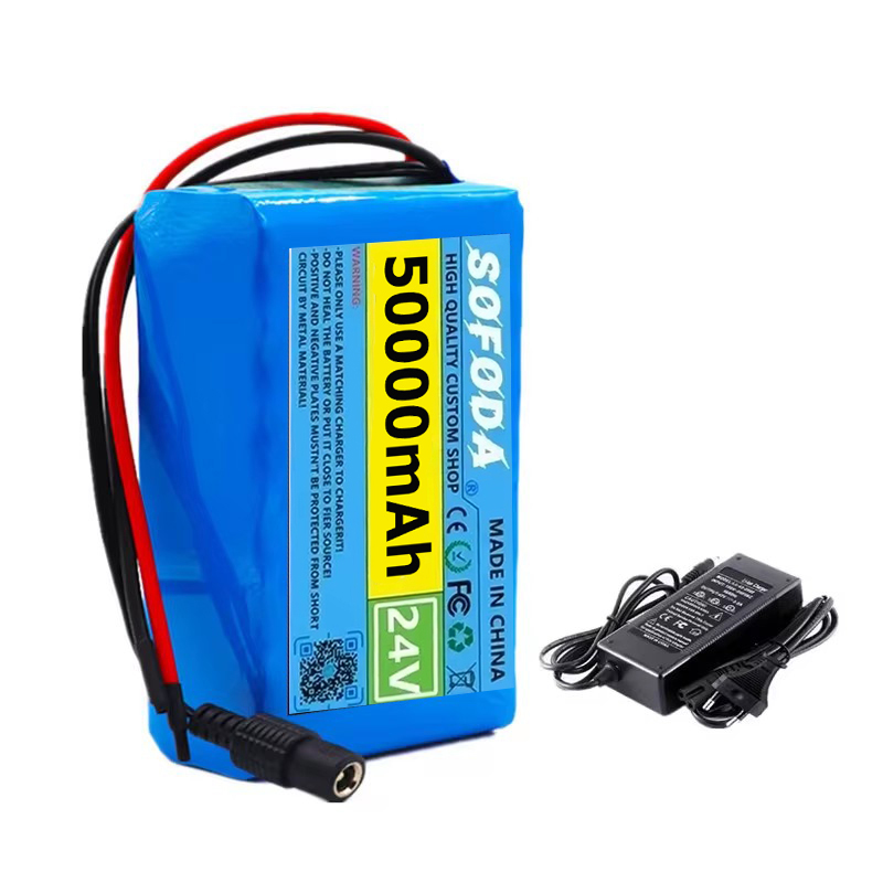 Batterie Lithium-ion 6s2p 24V 50Ah 18650 Batterie Lithium-ion 25.2v 50000mAh avec BMS + chargeur