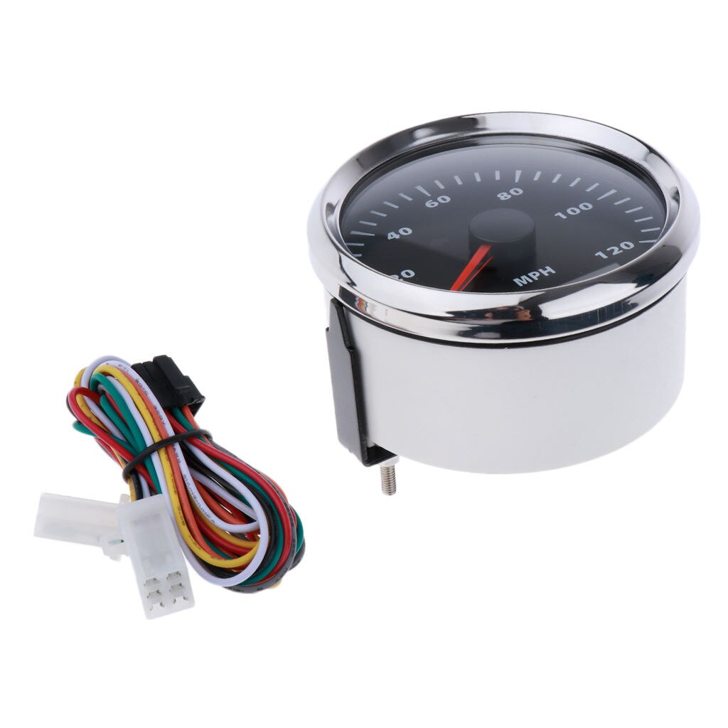 85mm 120MPH Motorcycle Stainless Steel Speedometer Odometer Waterproof #1