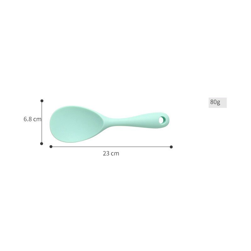 Cuchara y cuchara resistentes al calor, colador de giro, utensilios de cocina rosas, utensilios de silicona, 1 pieza aptos para lavavajillas, producto: Blue Rice Ladle