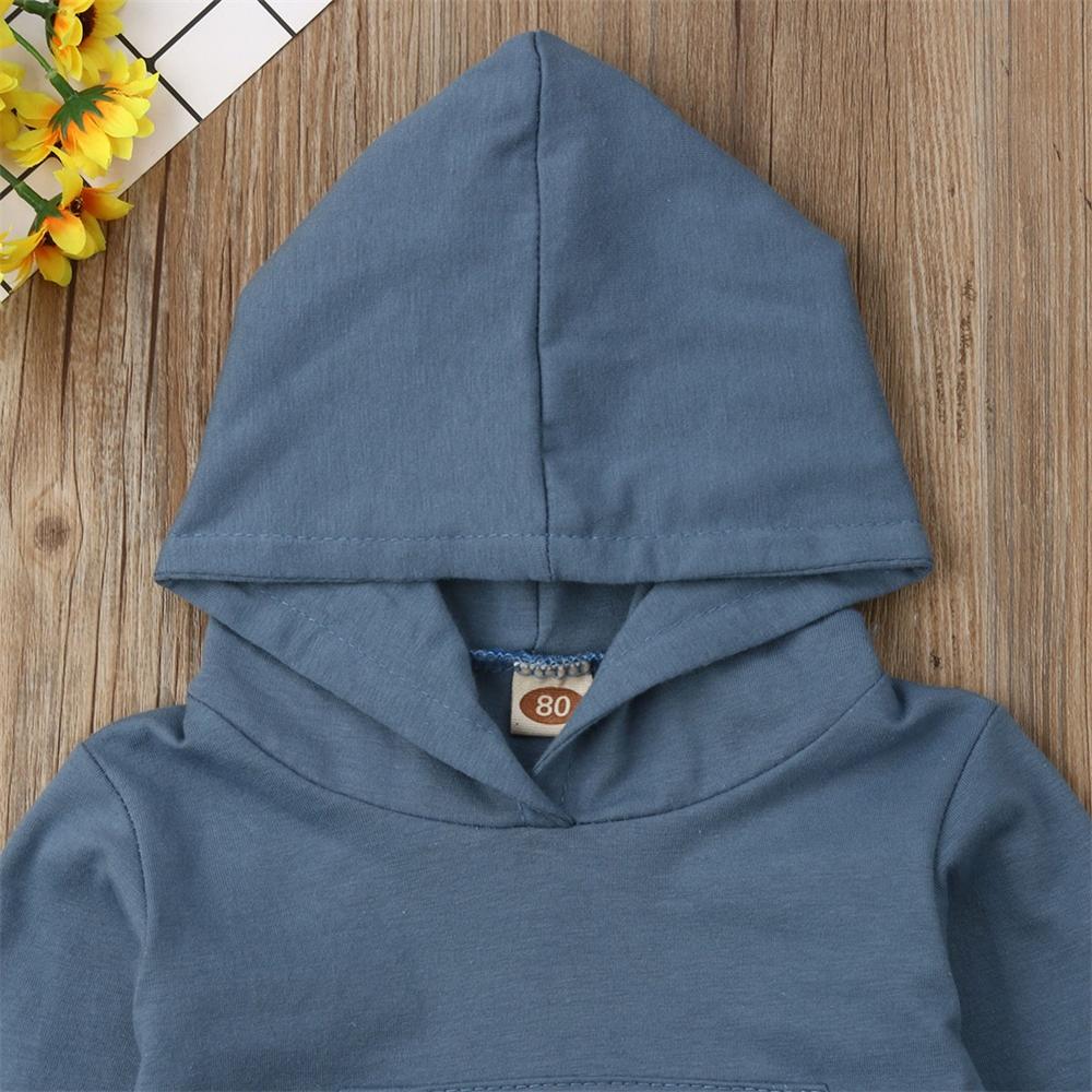 Bébé garçon vêtements bleu à manches longues sweat à capuche pull à capuche combinaison 0-24M enfant en bas âge garçon pur coton décontracté combinaison