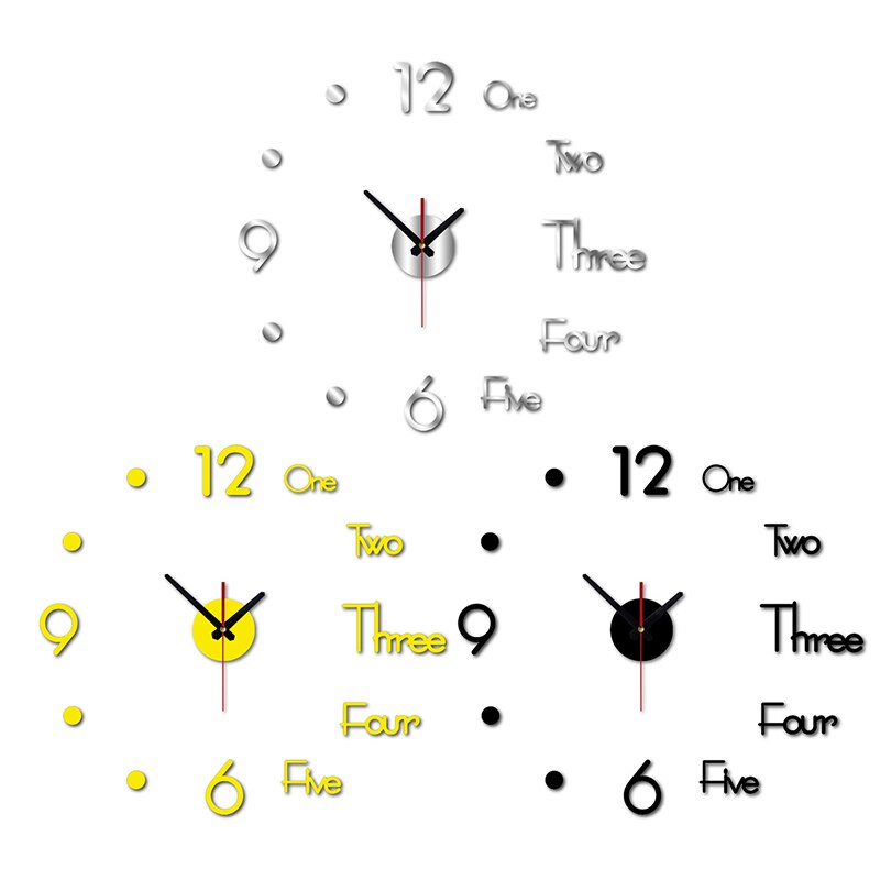 Klok Horloge Wandklokken 3d Diy Acryl Spiegel Stickers Home Decoratie Woonkamer Quartz Naald