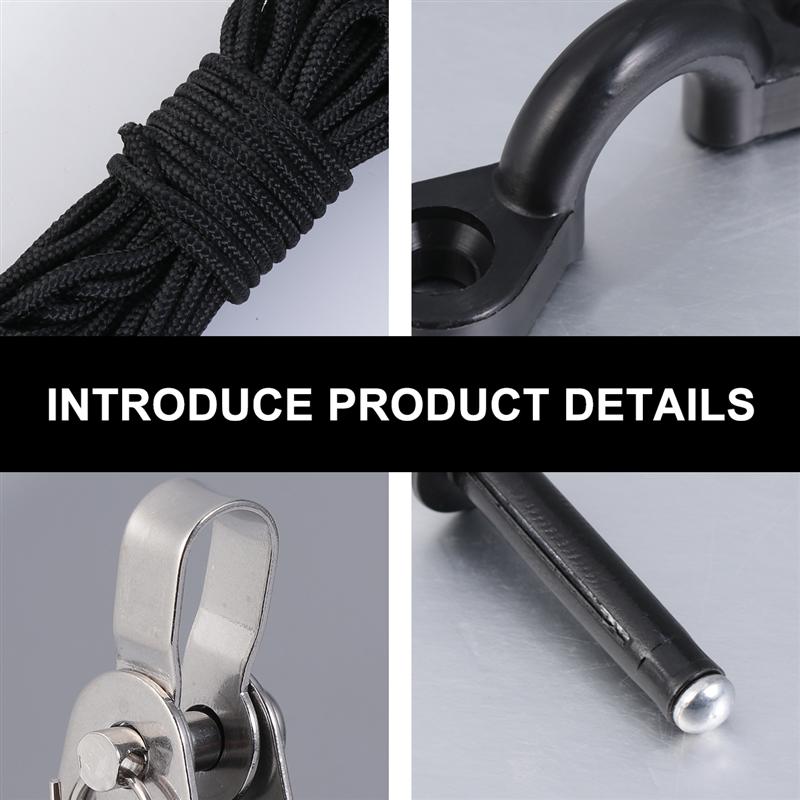 1 Set Kayak Accessories Yacht Rope Winding Rope Frame Pulley Bblock Rivet Speedboat Nylon Rope For Outdoor Sports Replace