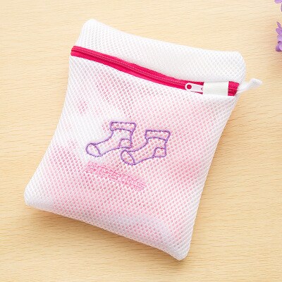 1PC Laundry Bags Underwear Aid Bra Laundry Mesh Wash Basket Net Washing Storage Zipper Bag laundry bags for dirty clothes: 18.5X16CM