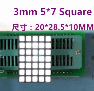 5x7 LED Dot Matrix Display 3mm square digital tube 5*7 Square white LED display common anode