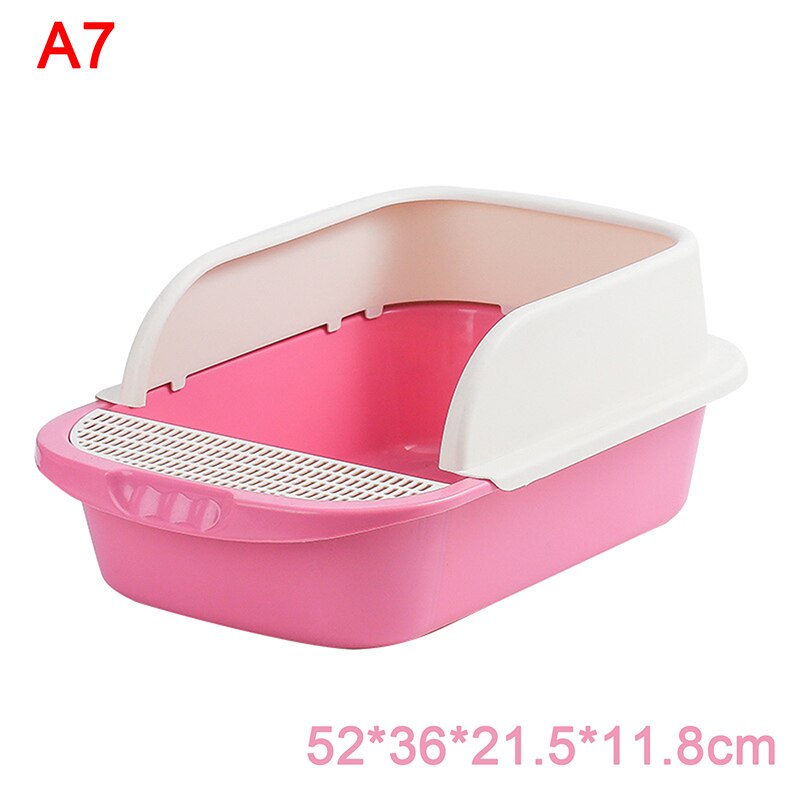 Cat Litter Box Heighten Semi-open Toilets For Pet Clean Sandbox With Free Shovel Cat Pet Supplies: A7