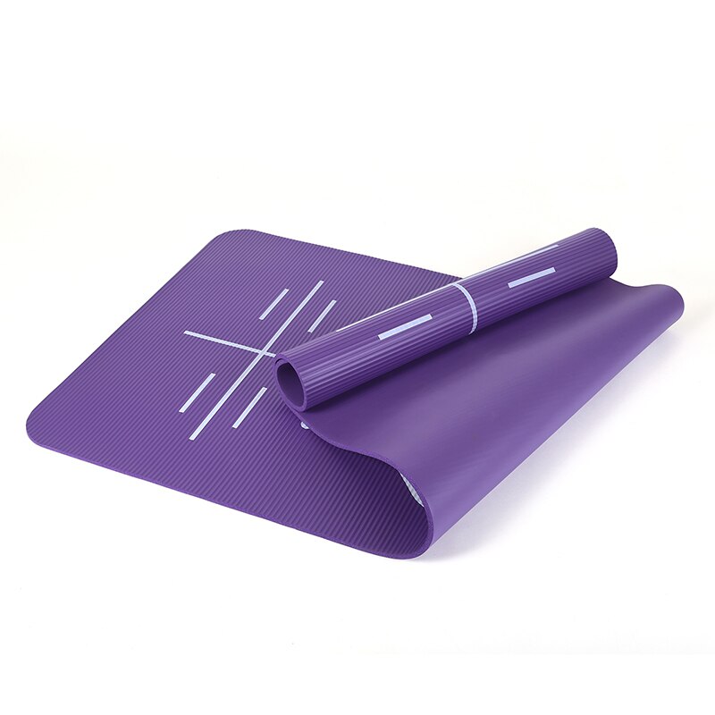 CAMEL Yoga Mat Waterproof Position Line Natural Rubber Gym Fitness Pilates Folding Non-Slip Training NBR Workout 185*80cm15mm: 633 10MM Purple